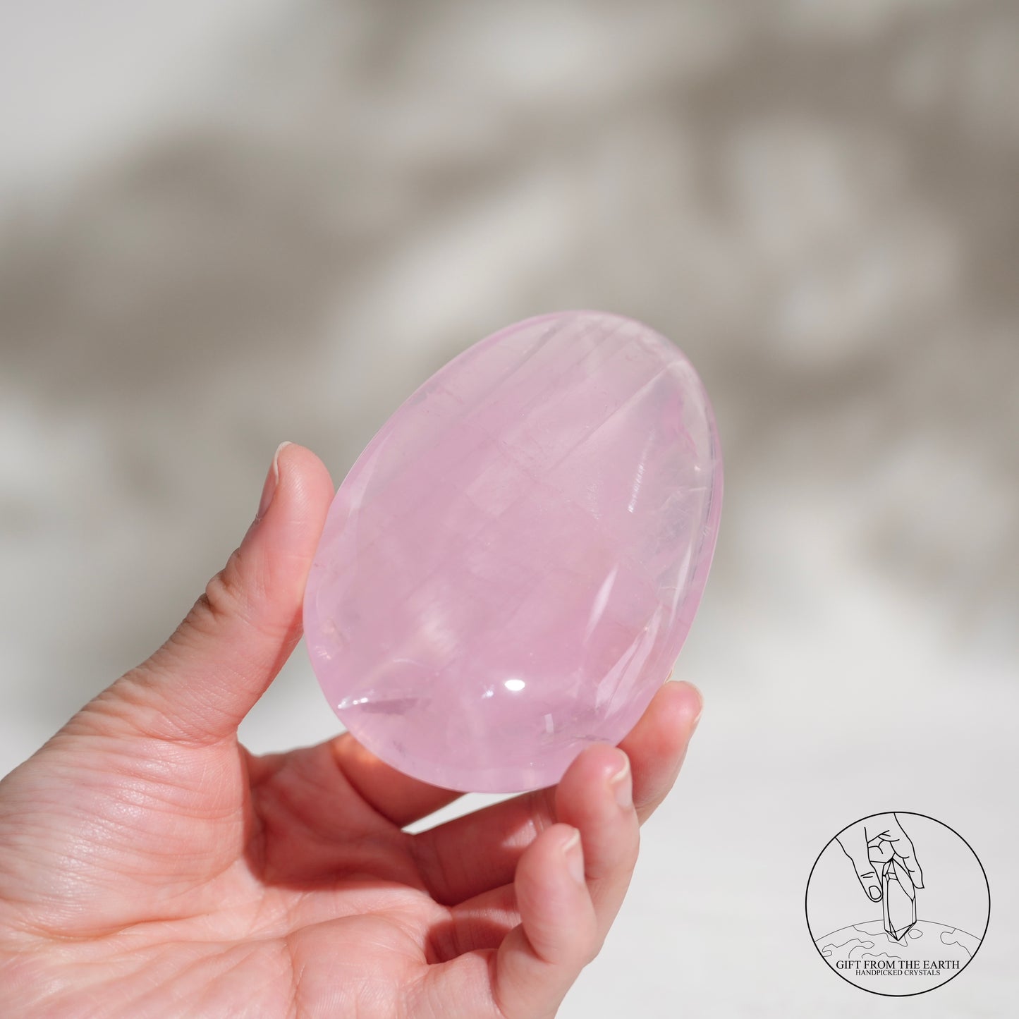 莫桑比克星光粉晶把件