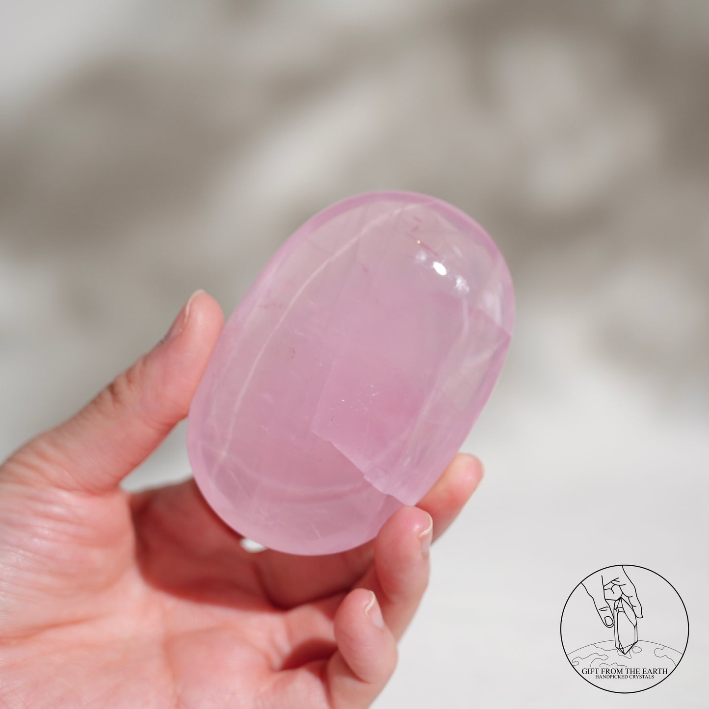 莫桑比克星光粉晶把件