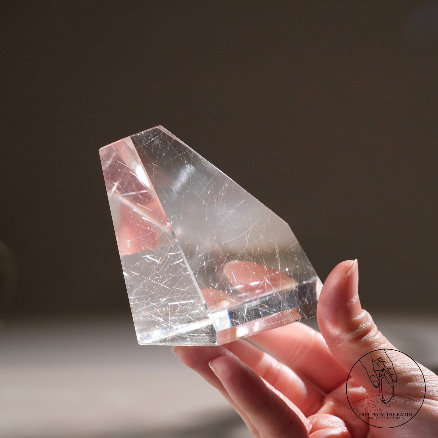 Silver rutilated quartz freeform