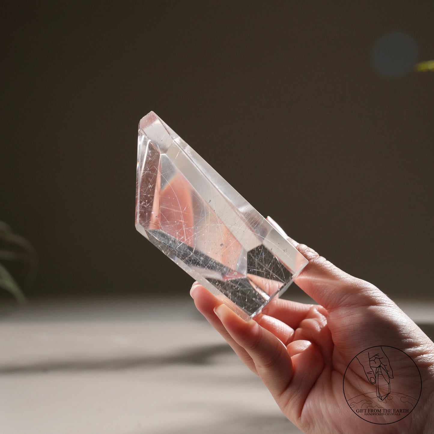 Silver rutilated quartz freeform