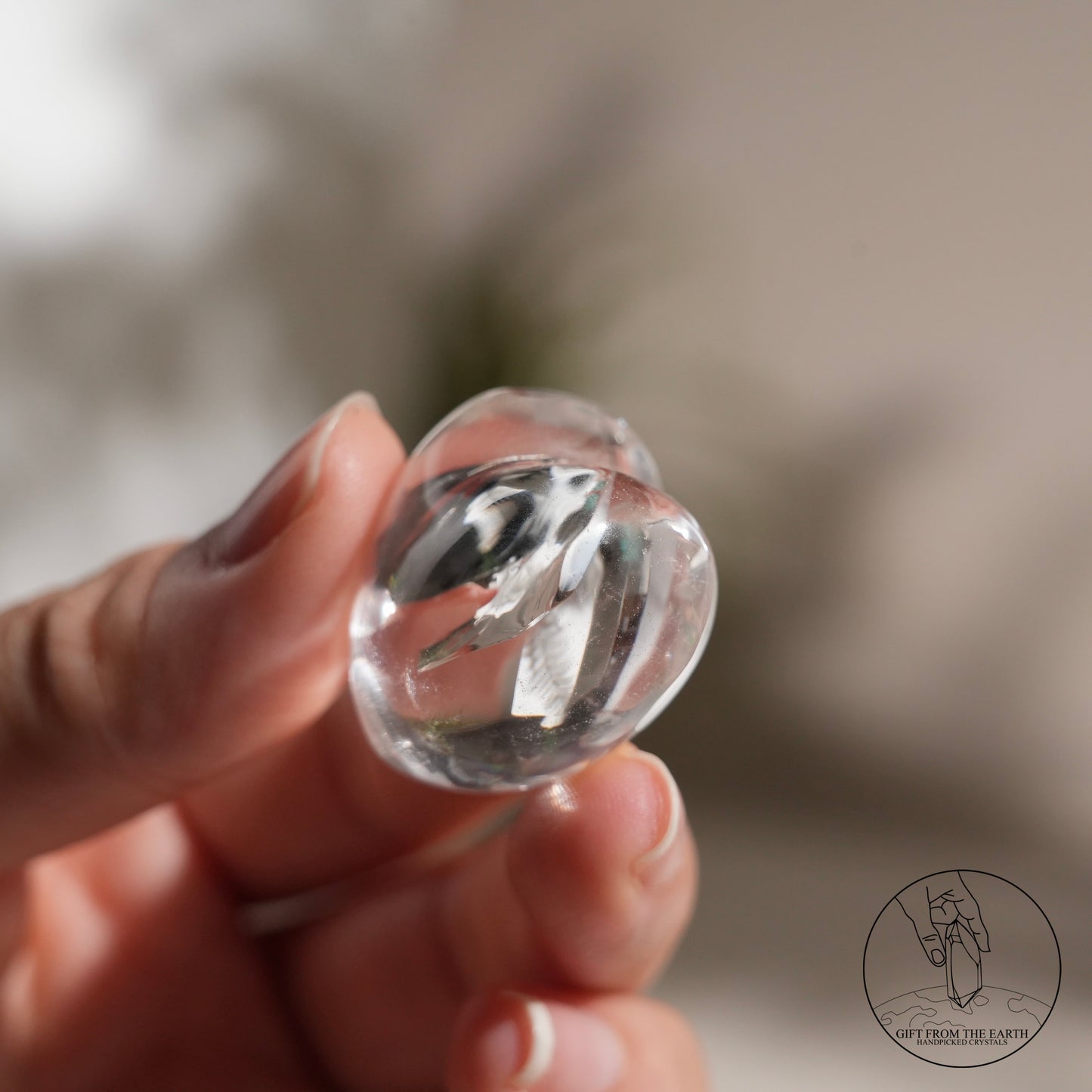 Rainbow clear quartz heart