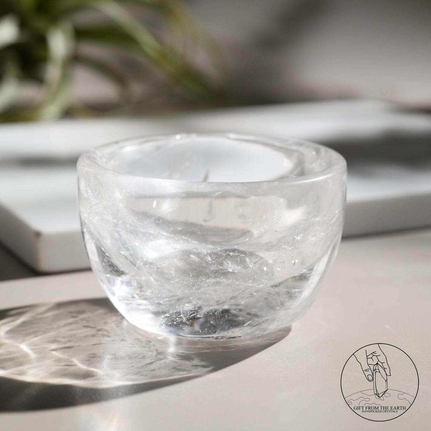 Clear quartz bowl