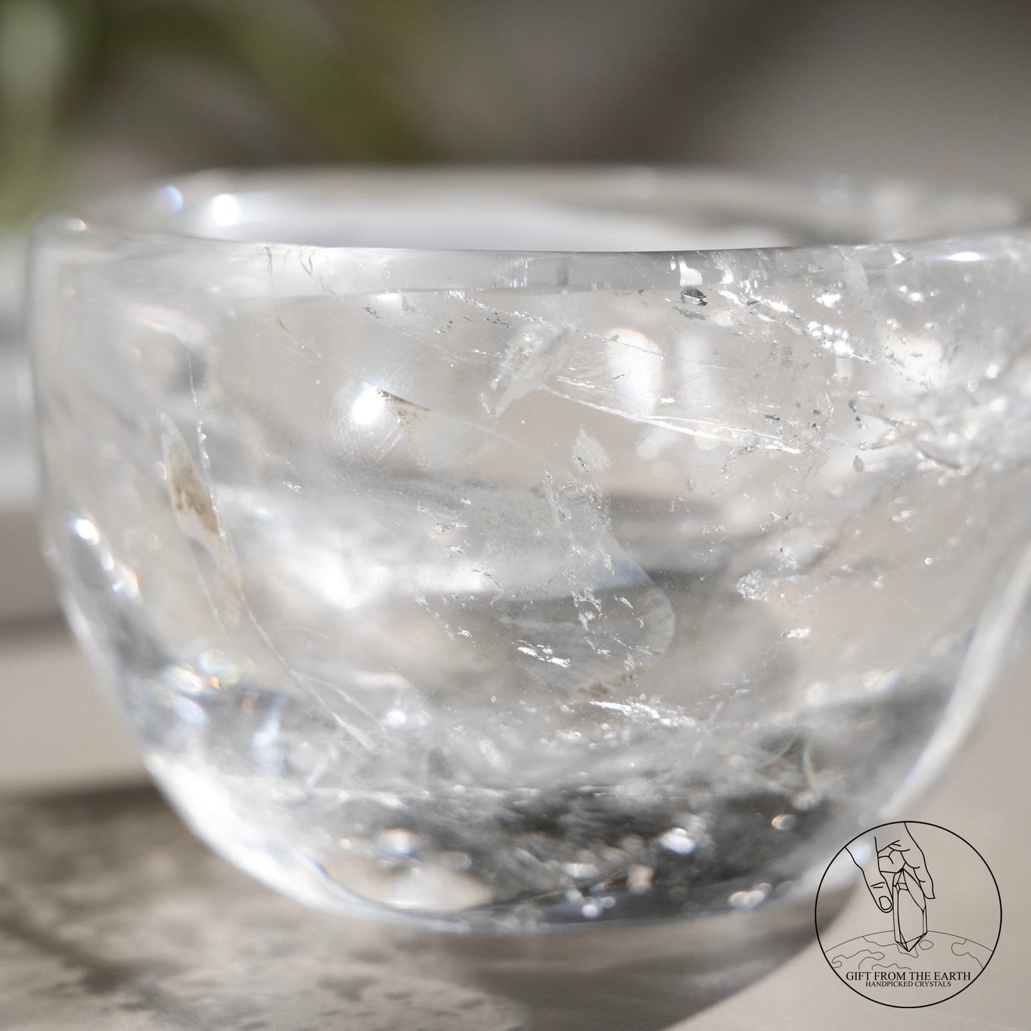 Clear quartz bowl