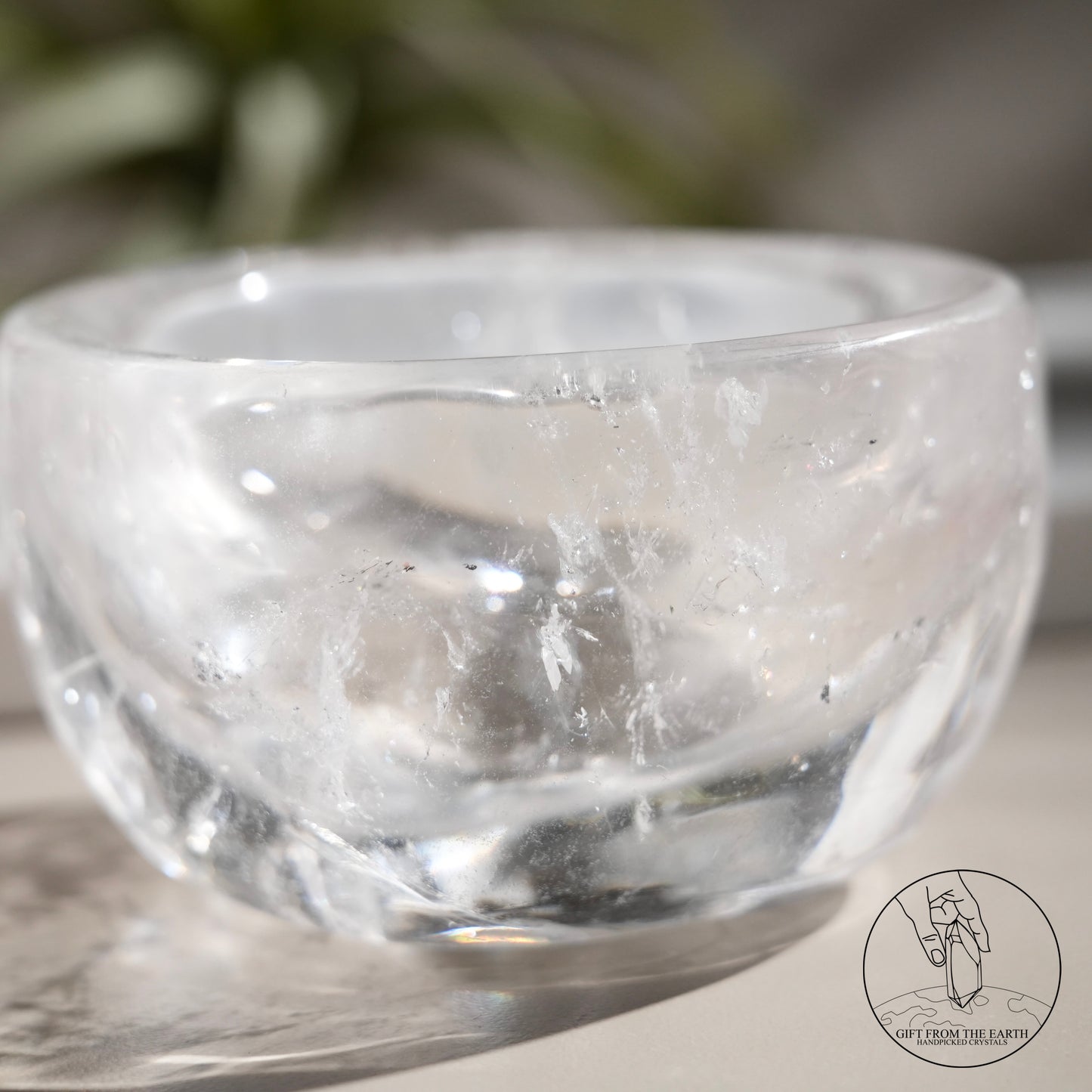 Clear quartz bowl