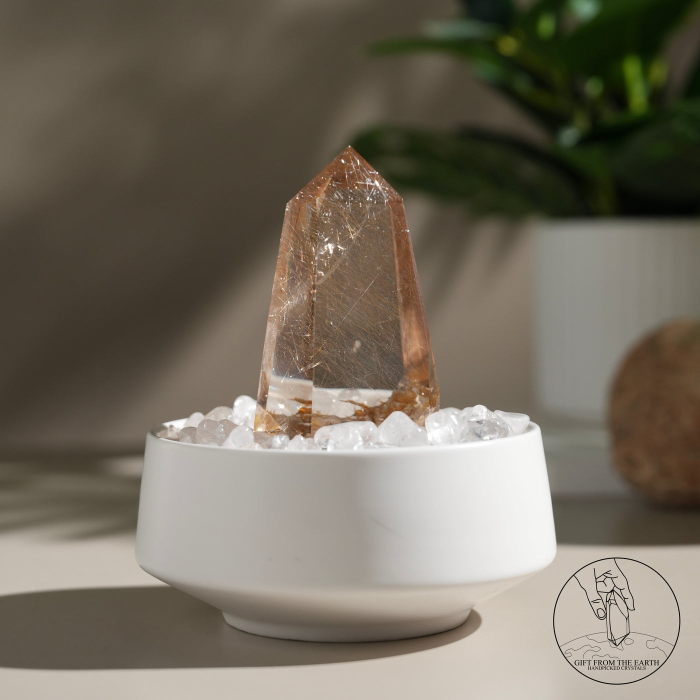 半打磨金髮晶柱