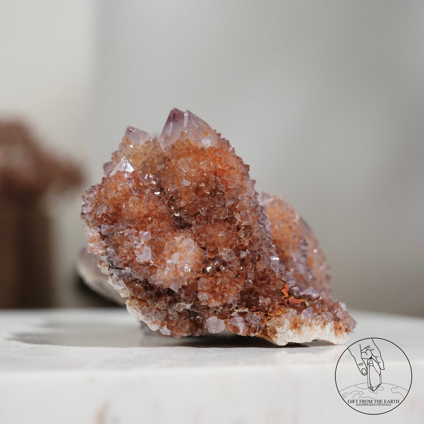 South African ametrine spirit quartz with hematite