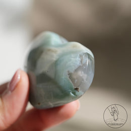玉化綠櫻花瑪瑙心