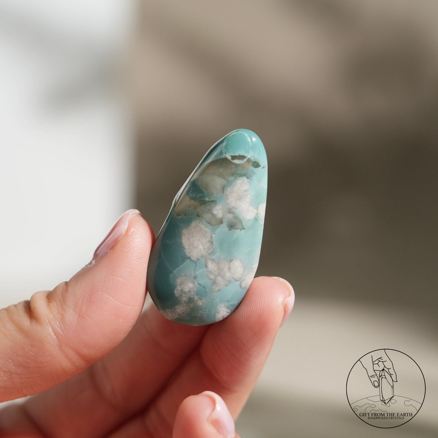 玉化綠櫻花瑪瑙水滴