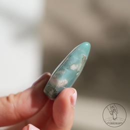 玉化綠櫻花瑪瑙水滴