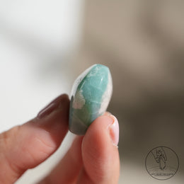 玉化綠櫻花瑪瑙心