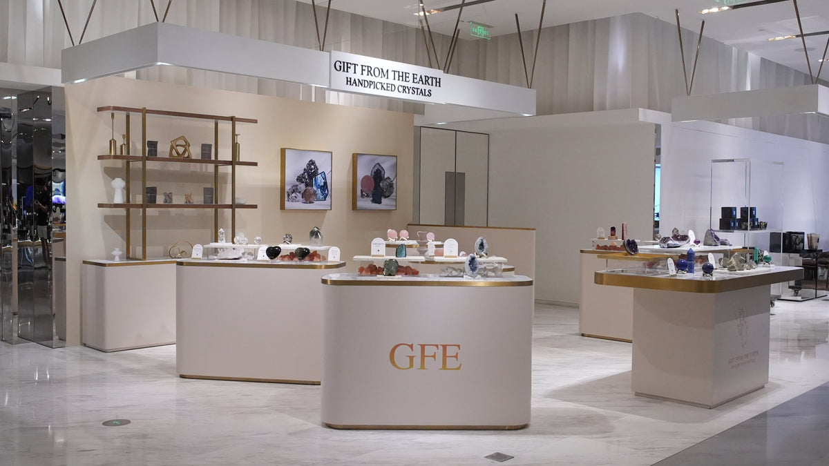 GFE crystal display at Lane Crawford Chengdu IFS
