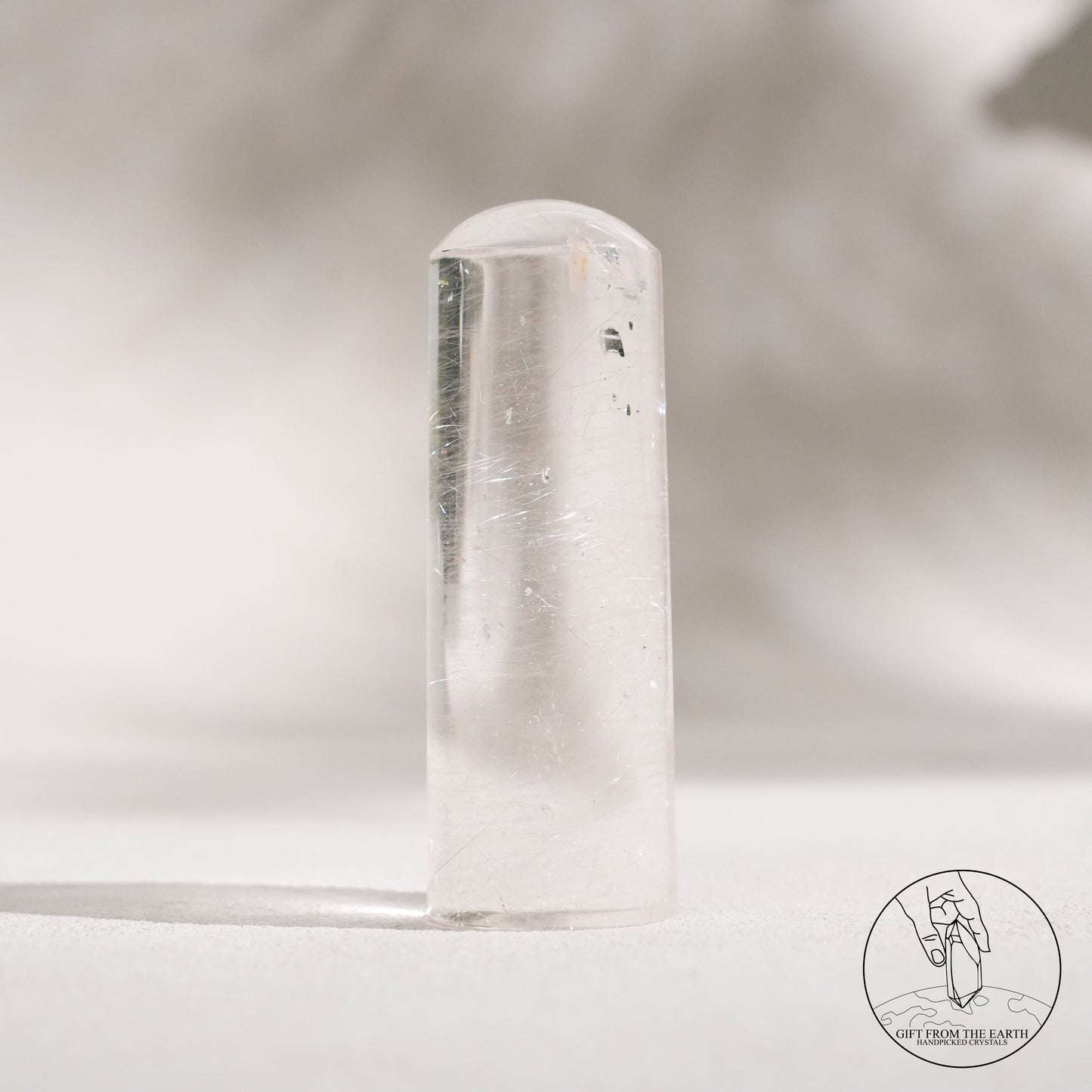 Silver rutilated quartz point
