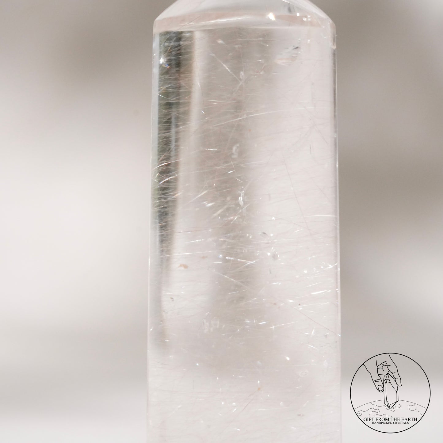 Silver rutilated quartz point