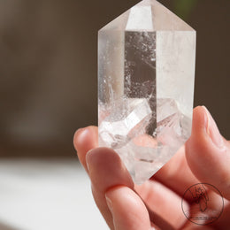 雙尖紅針晶中晶白水晶