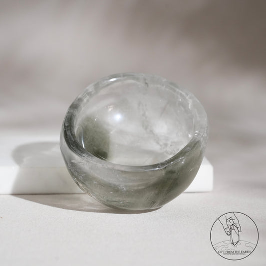 綠幽靈白水晶碗