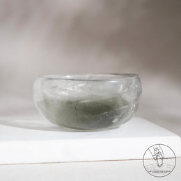 綠幽靈白水晶碗