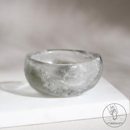 綠幽靈白水晶碗
