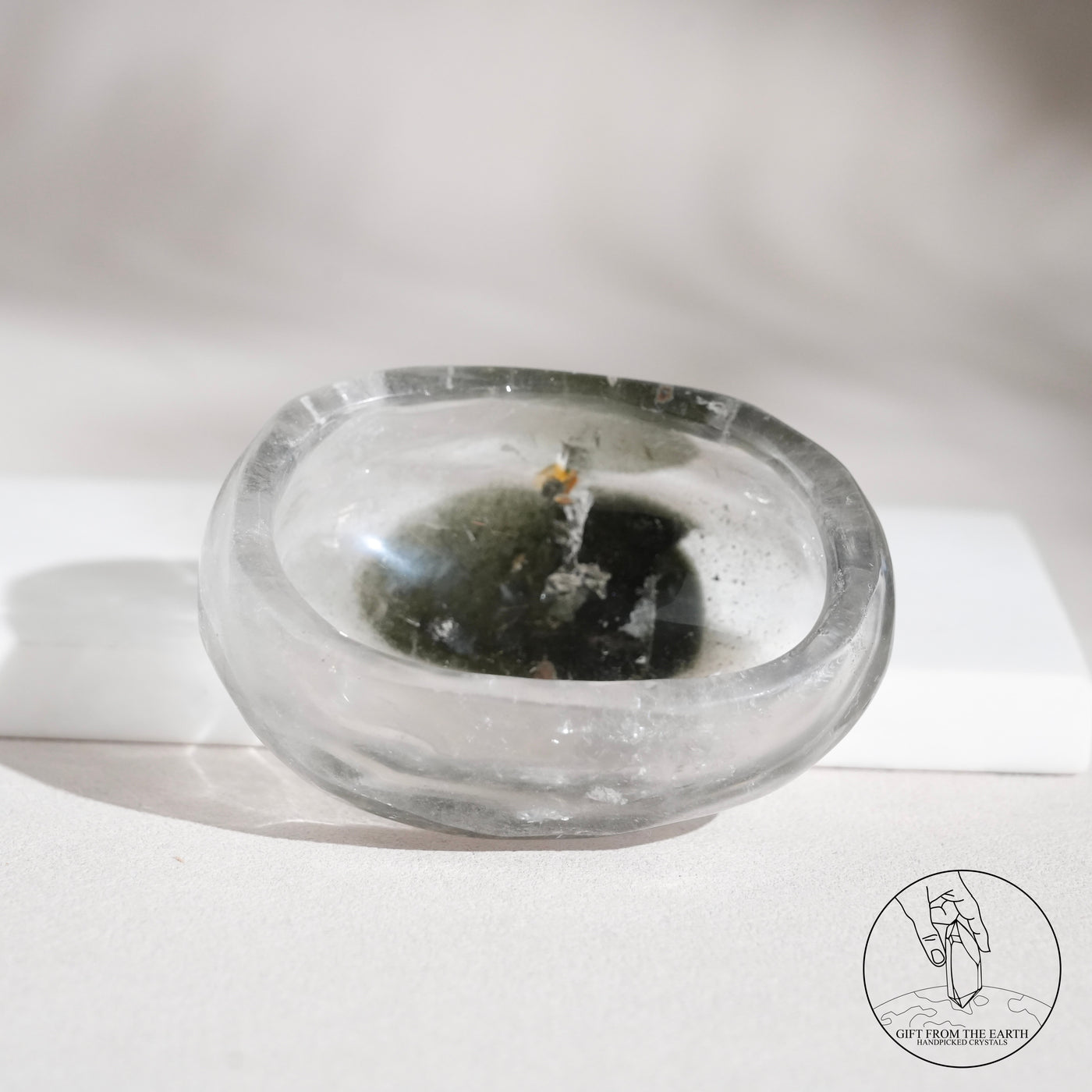綠幽靈白水晶碗