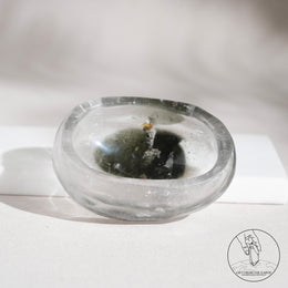 綠幽靈白水晶碗