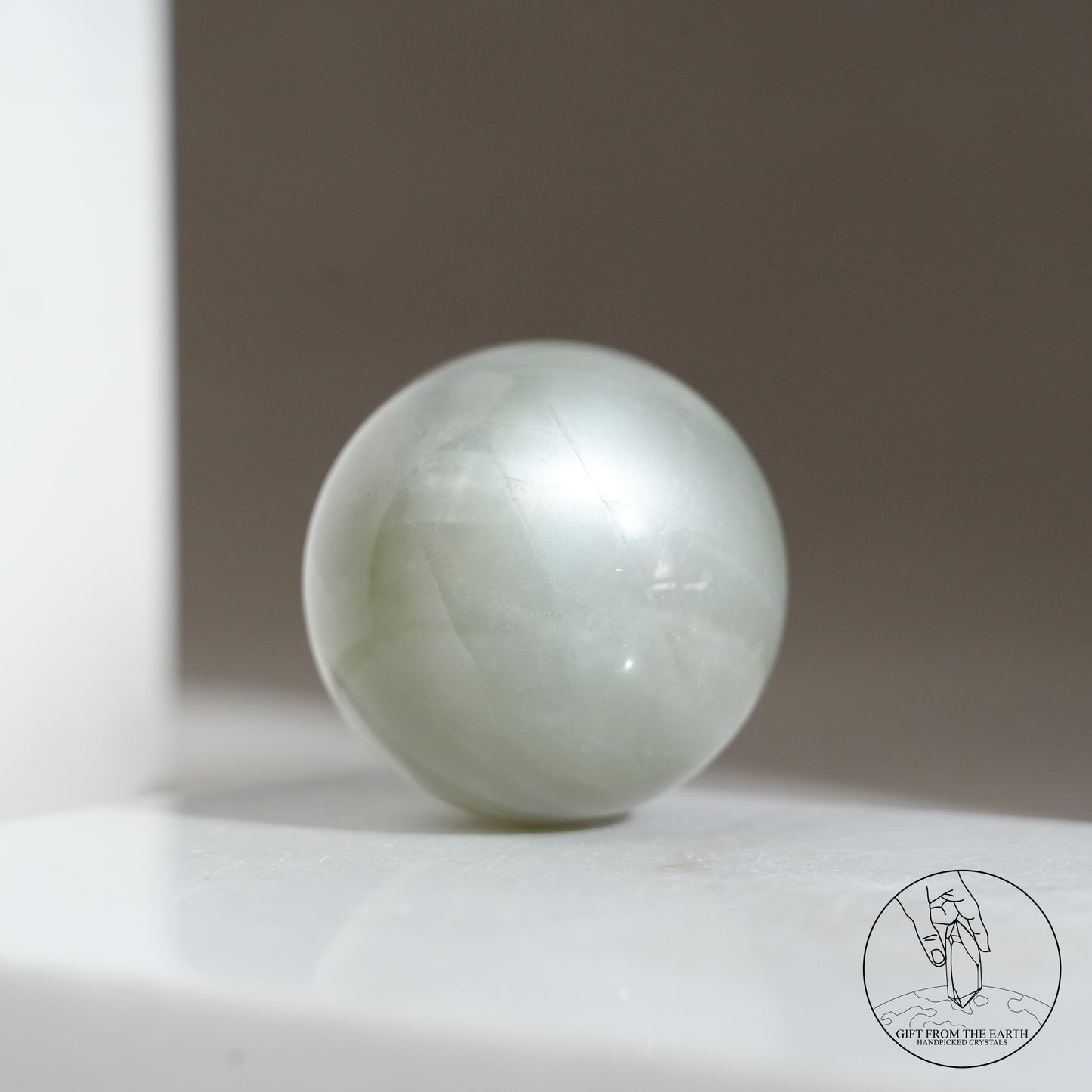 Tanzanian green moonstone sphere