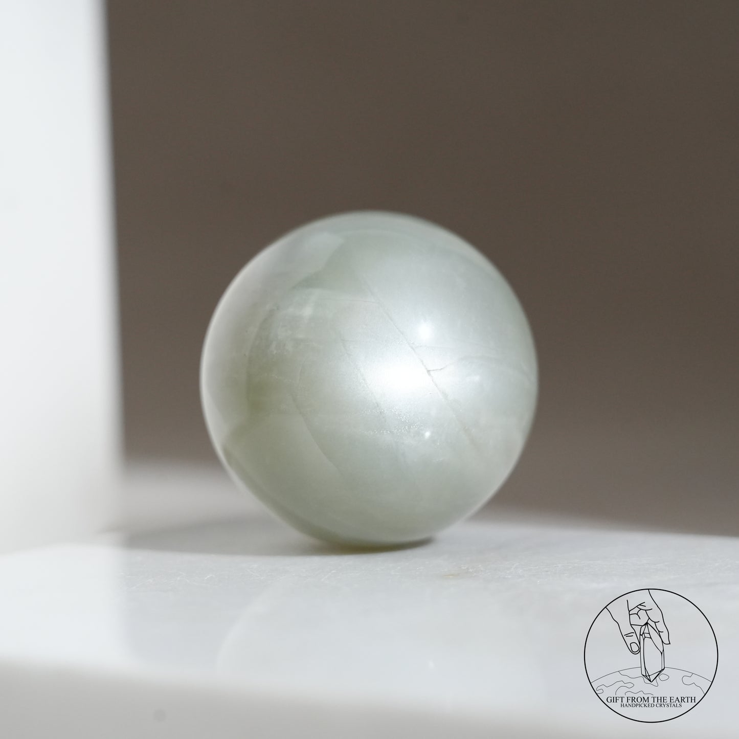 Tanzanian green moonstone sphere