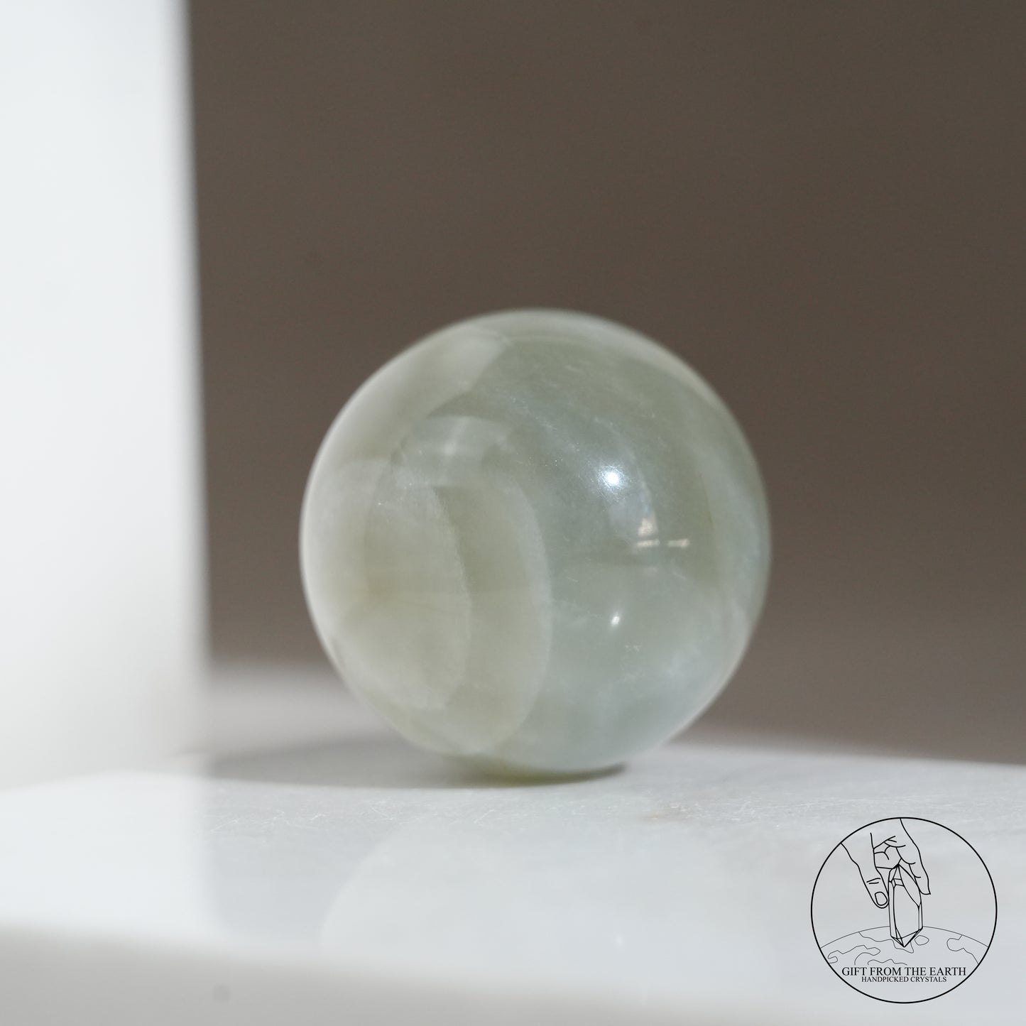 Tanzanian green moonstone sphere