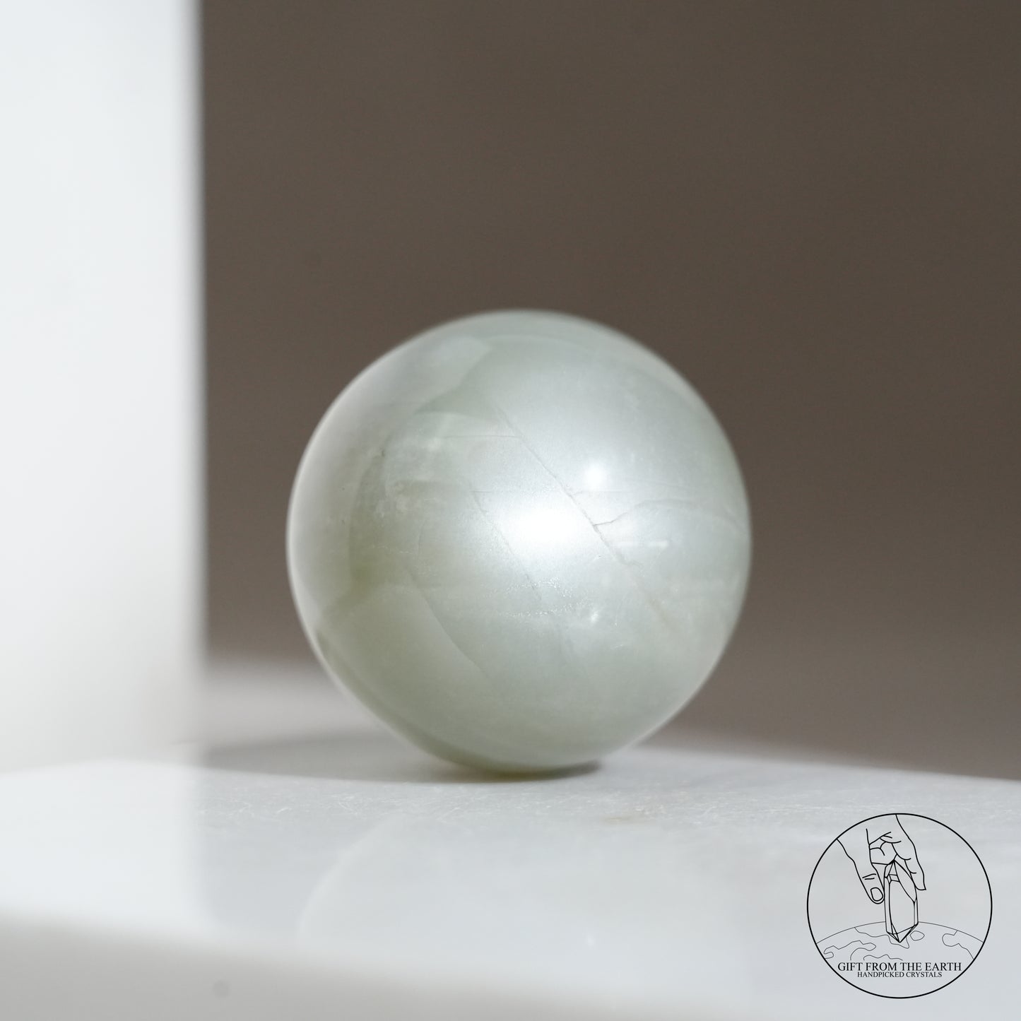 Tanzanian green moonstone sphere