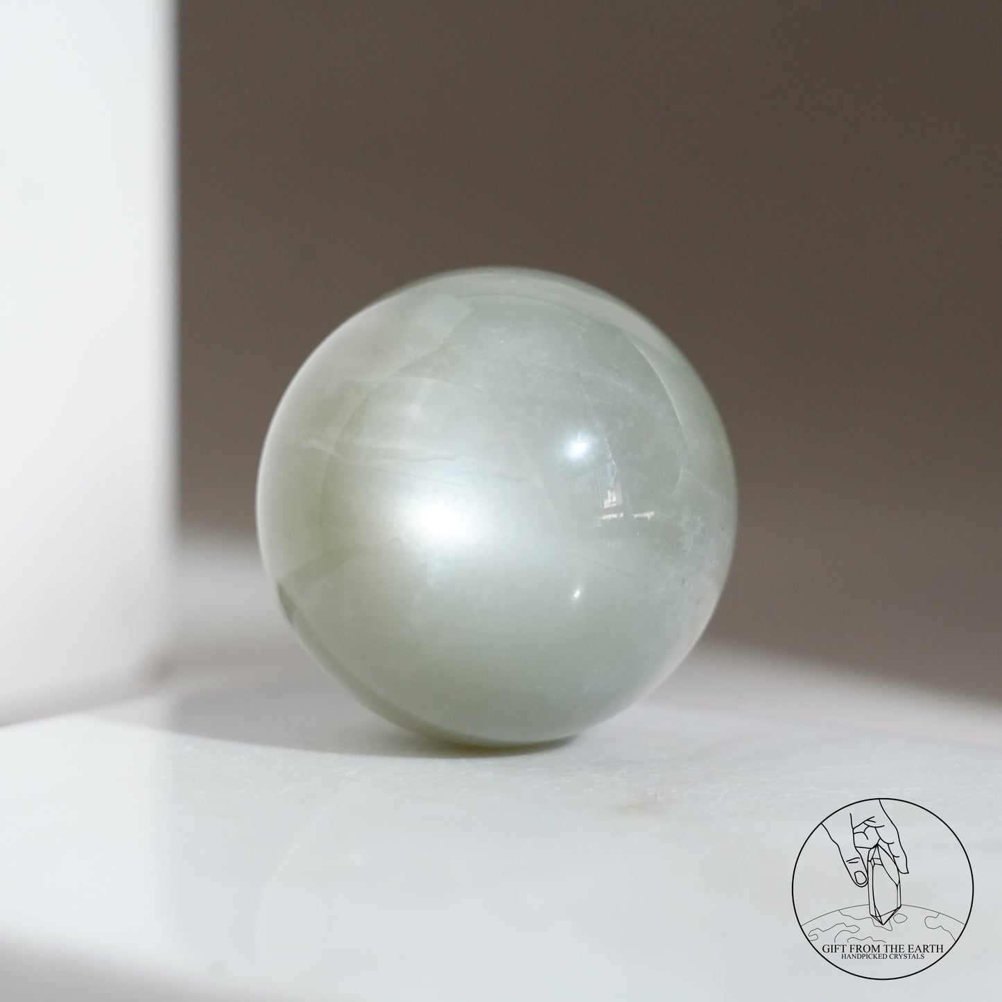 Tanzanian green moonstone sphere