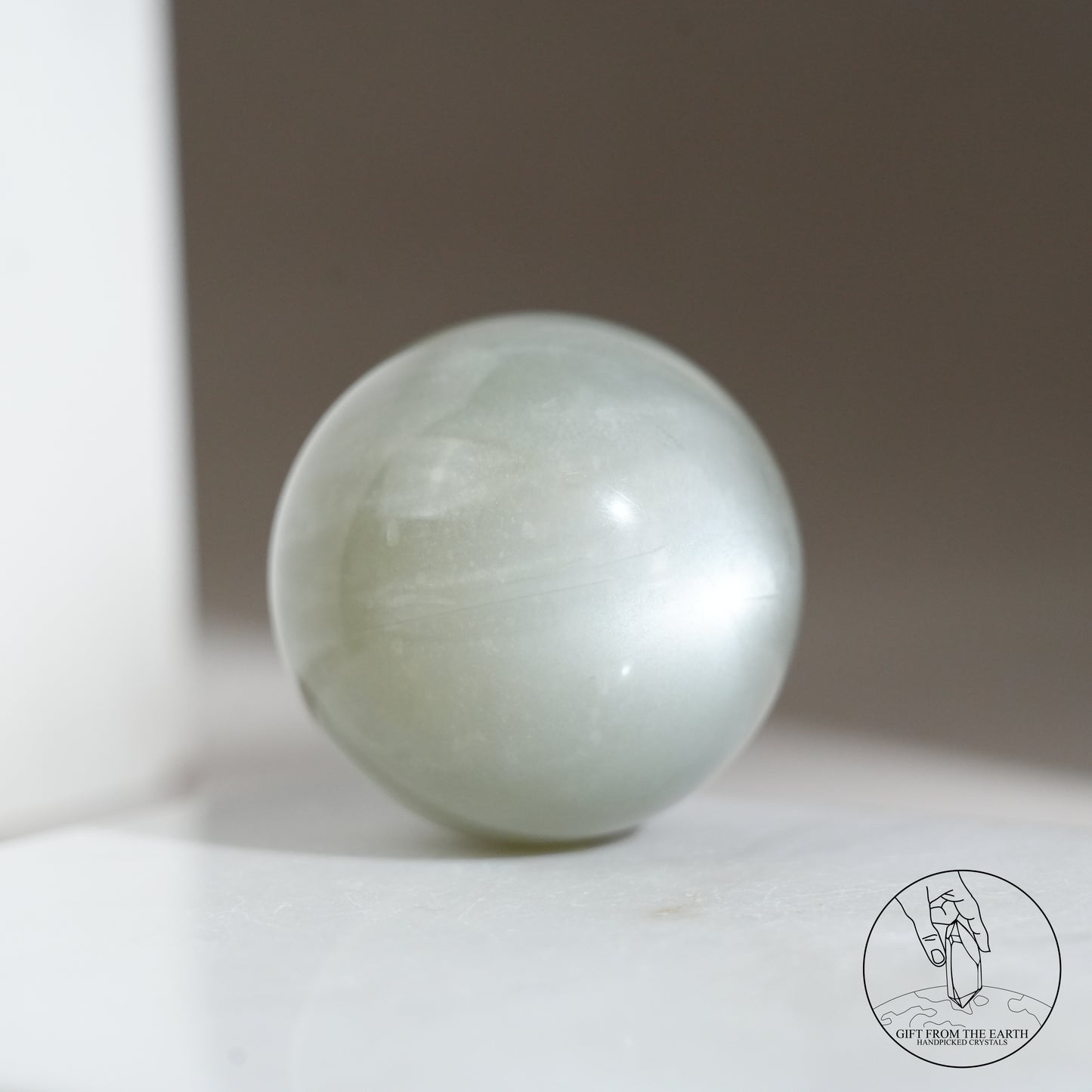 Tanzanian green moonstone sphere