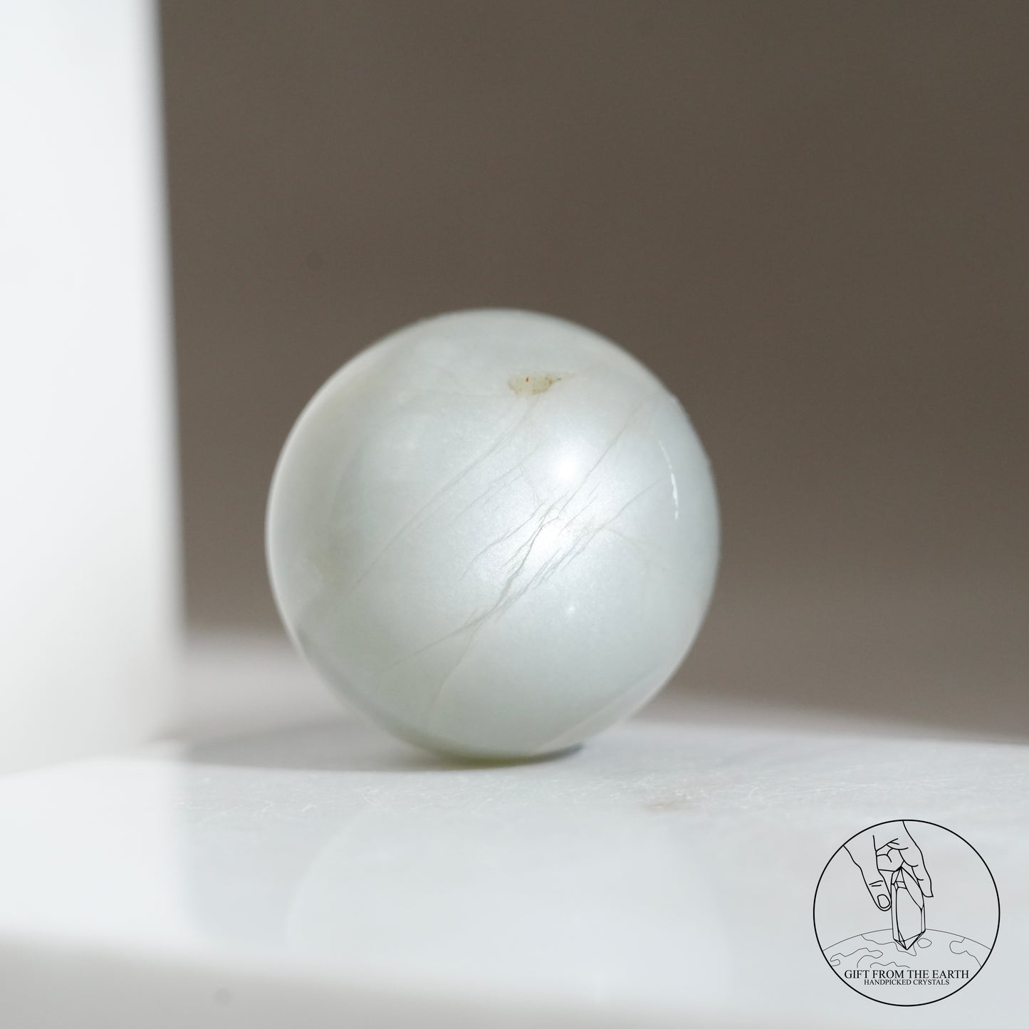 Tanzanian green moonstone sphere