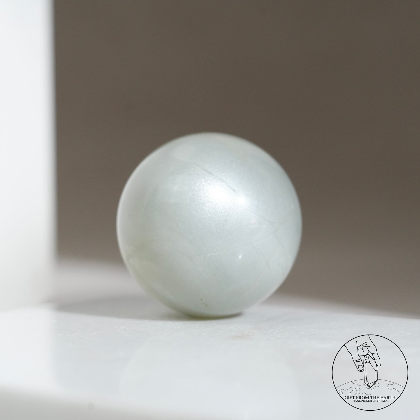 Tanzanian green moonstone sphere