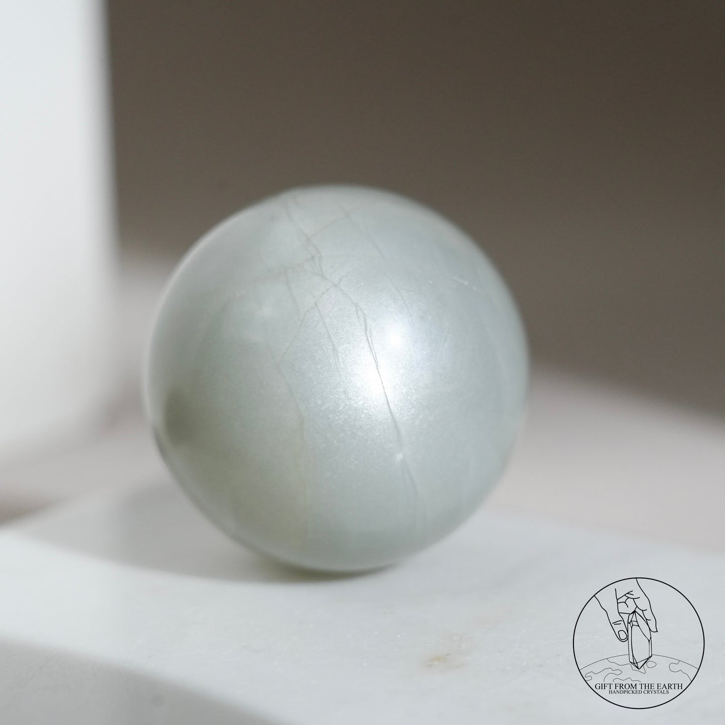 Tanzanian green moonstone sphere