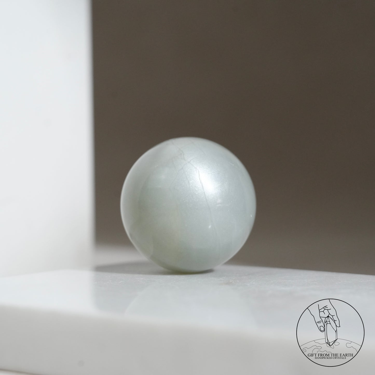 Tanzanian green moonstone sphere