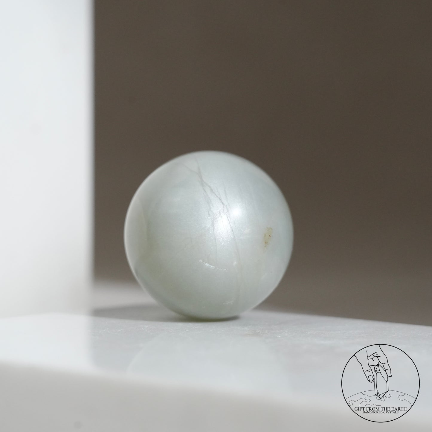 Tanzanian green moonstone sphere