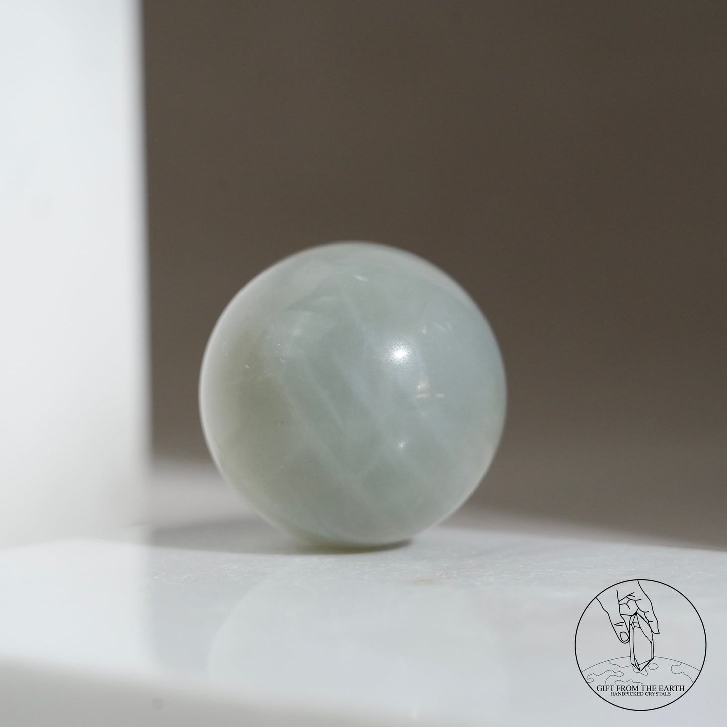 Tanzanian green moonstone sphere