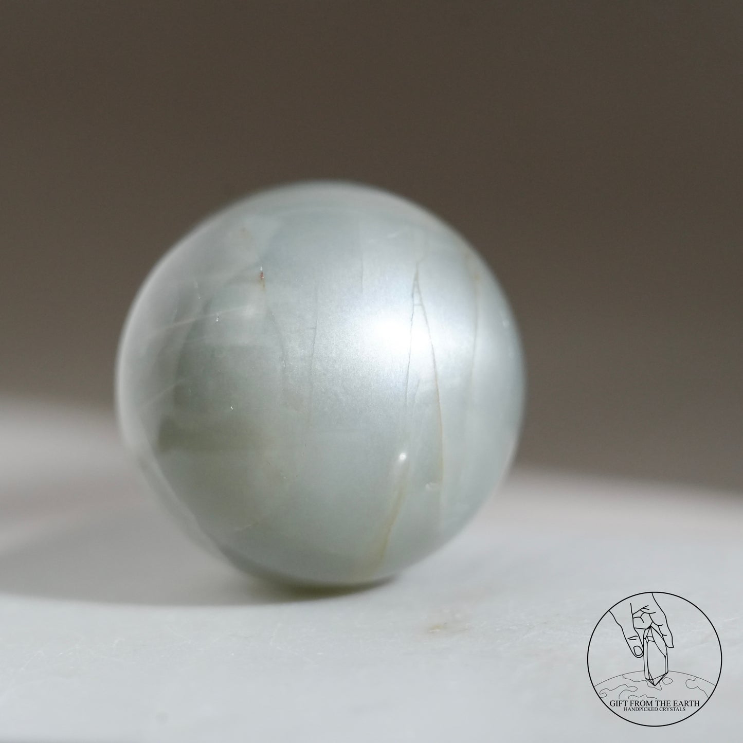 Tanzanian green moonstone sphere