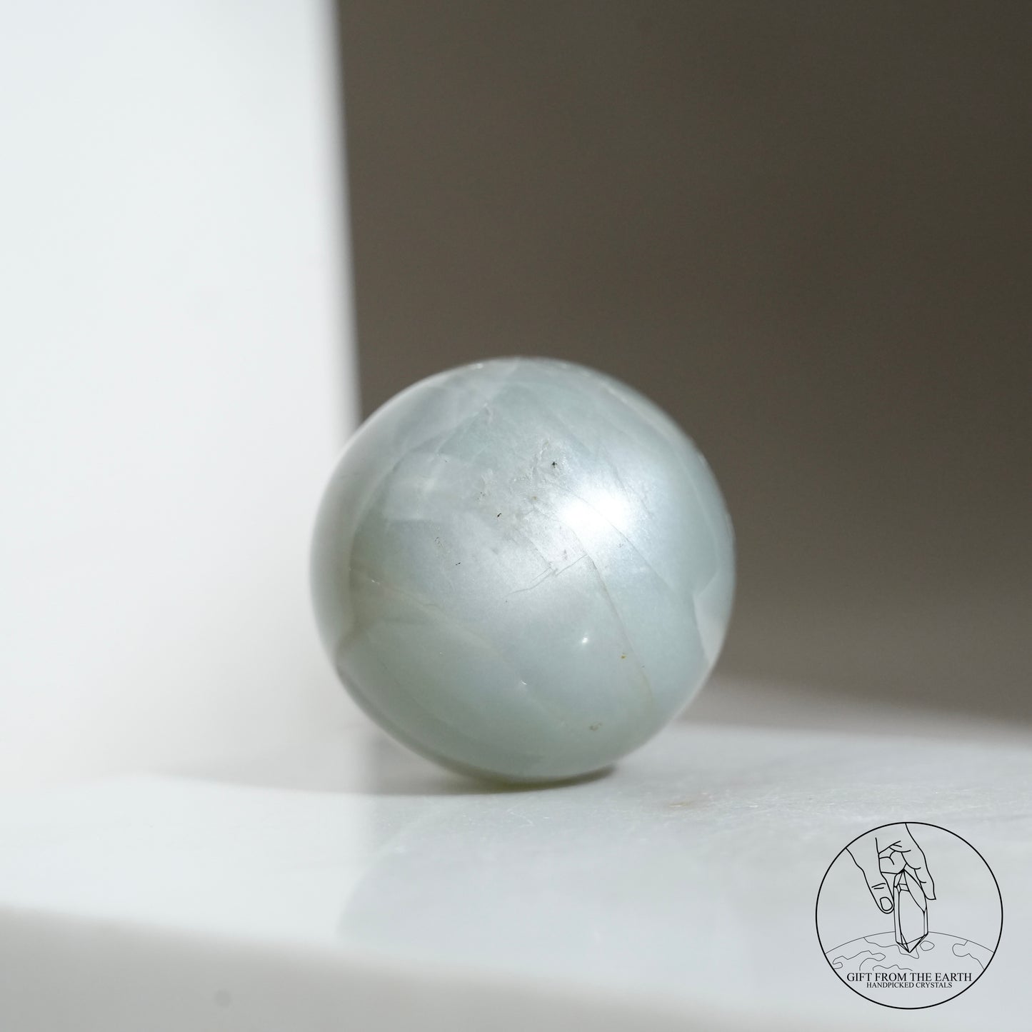 Tanzanian green moonstone sphere