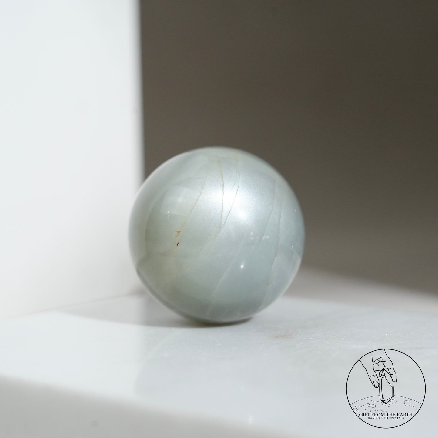 Tanzanian green moonstone sphere
