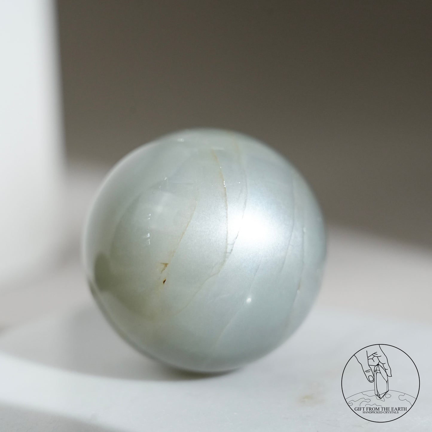 Tanzanian green moonstone sphere