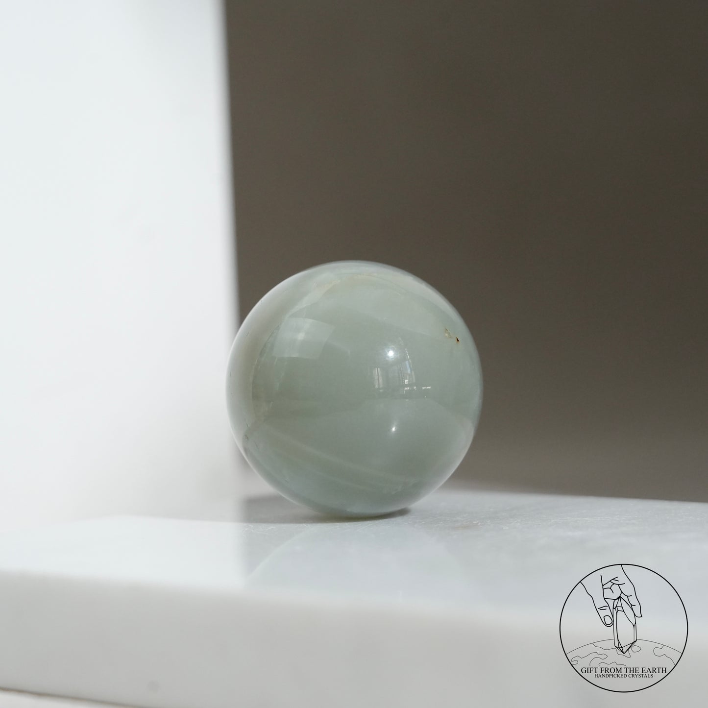 Tanzanian green moonstone sphere