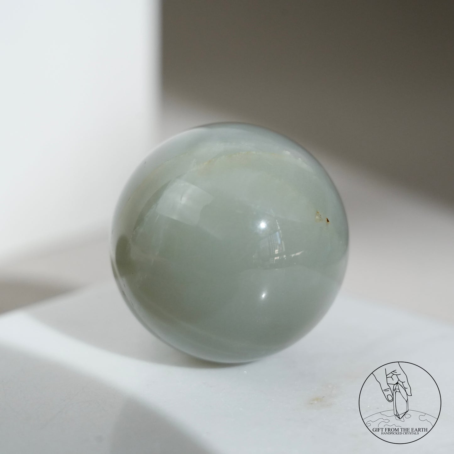 Tanzanian green moonstone sphere