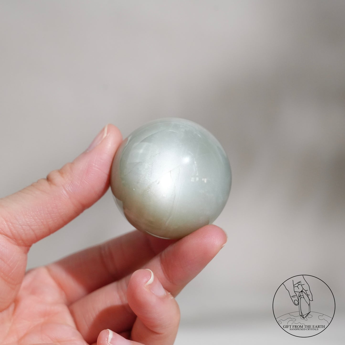 Tanzanian green moonstone sphere