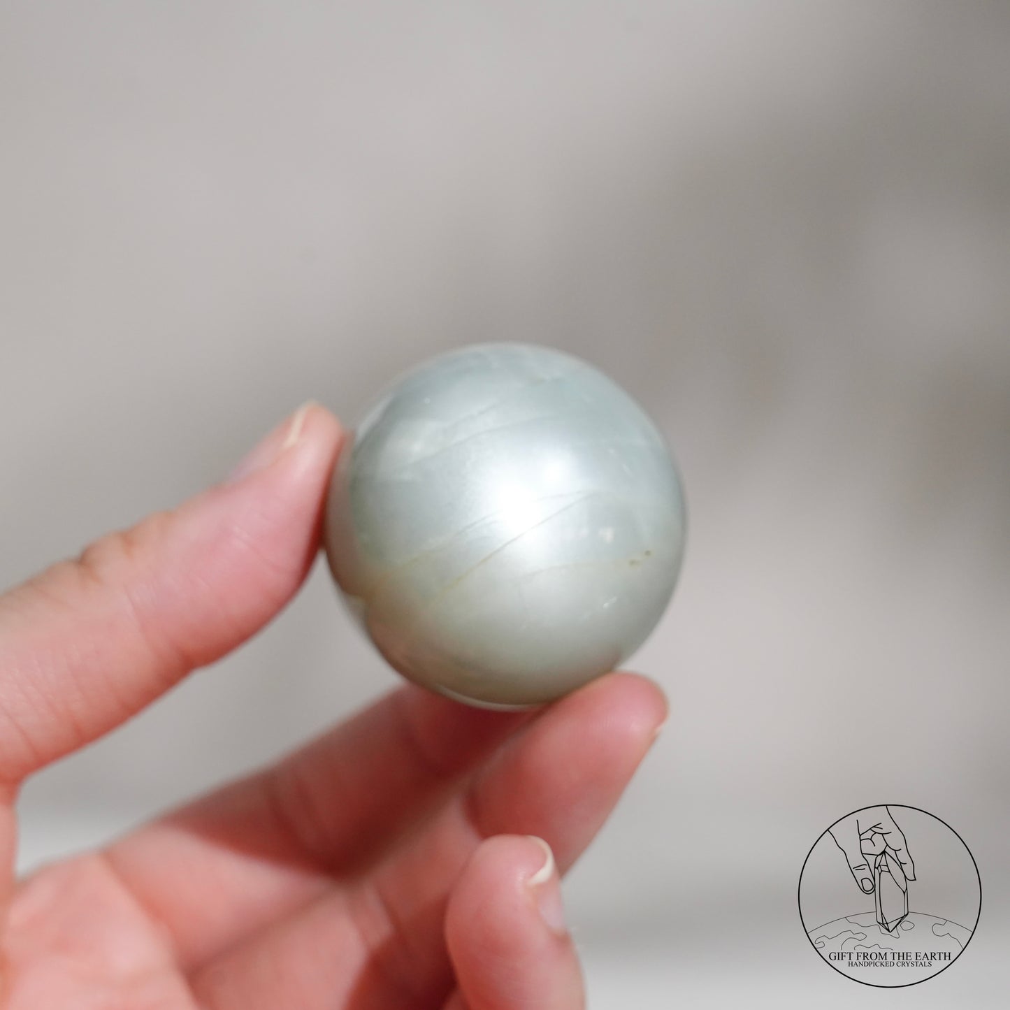 Tanzanian green moonstone sphere