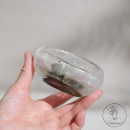 綠幽靈白水晶碗