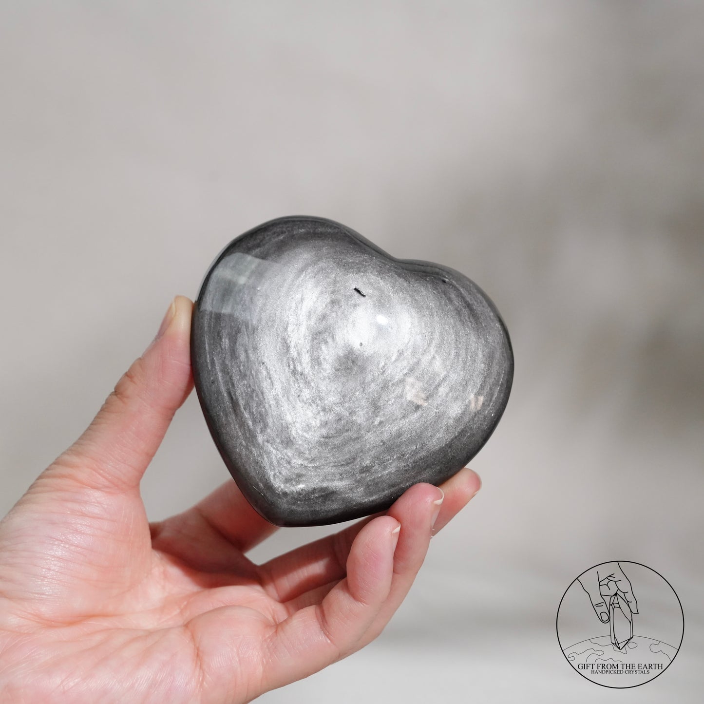 Golden obsidian heart