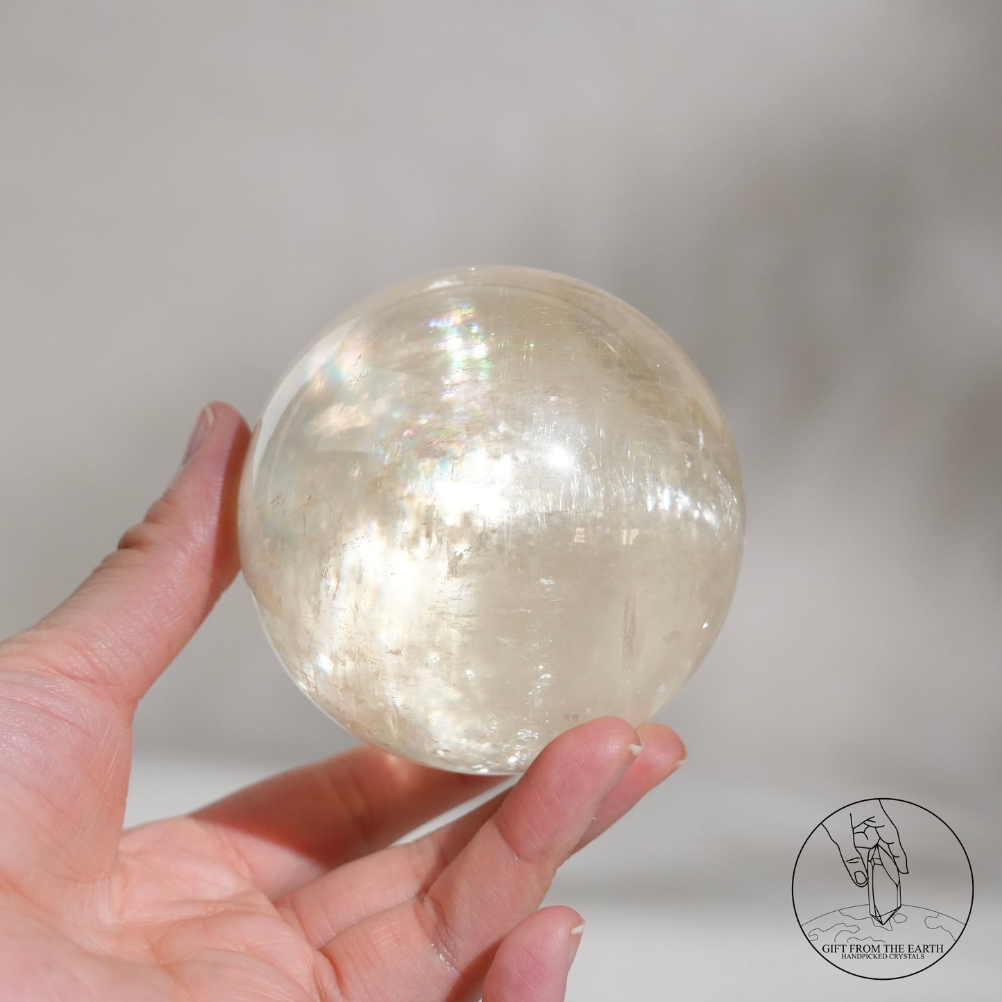 彩虹黃方解石球