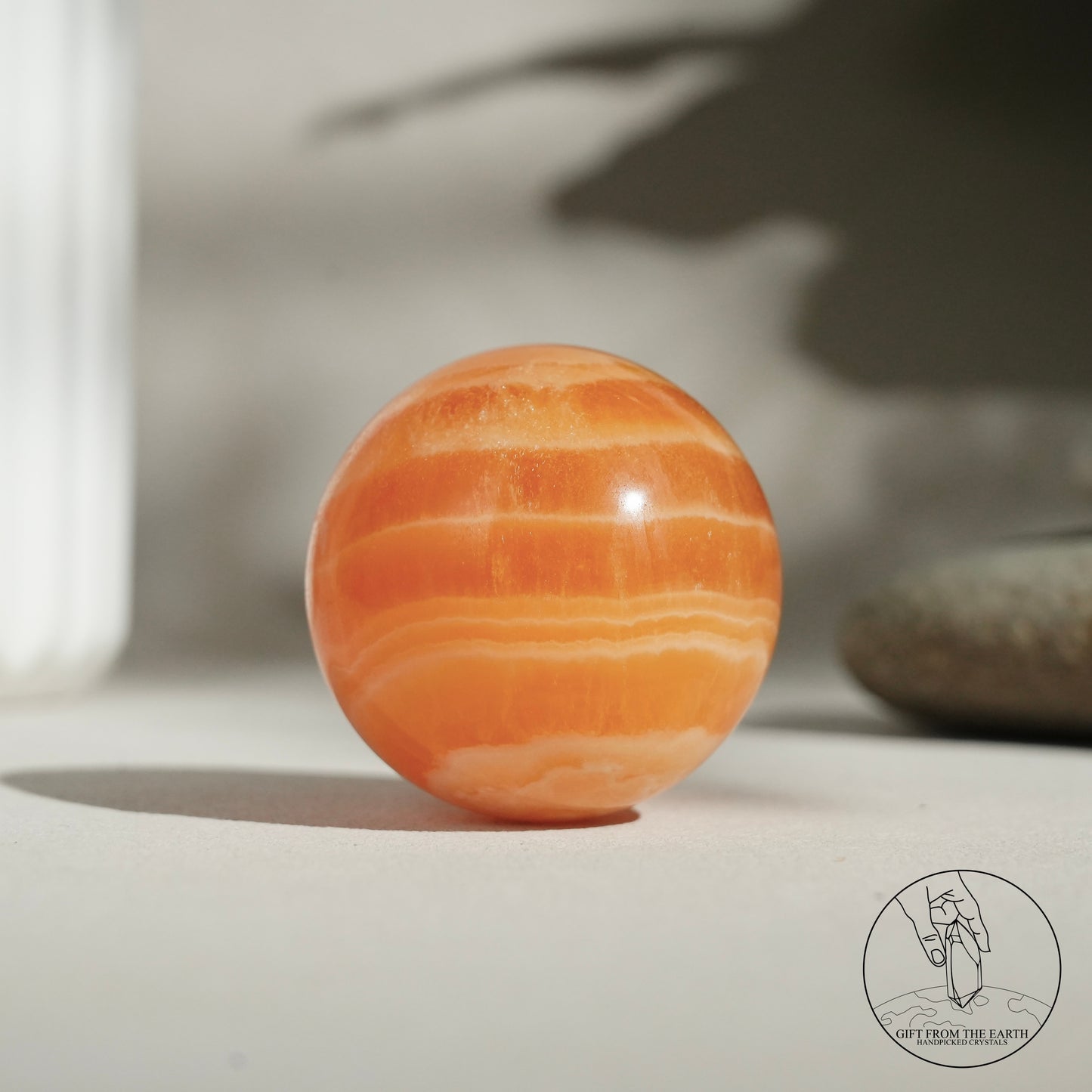 Orange calcite point