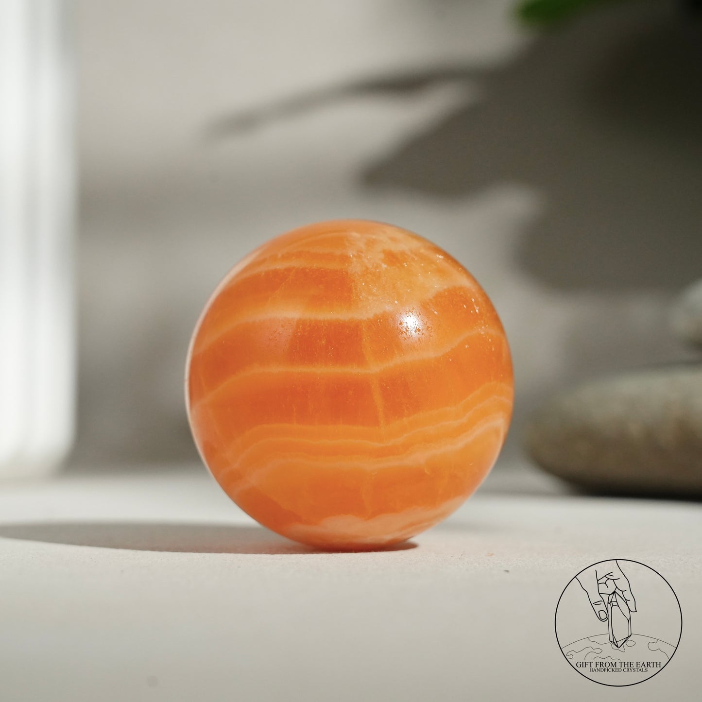 Orange calcite point