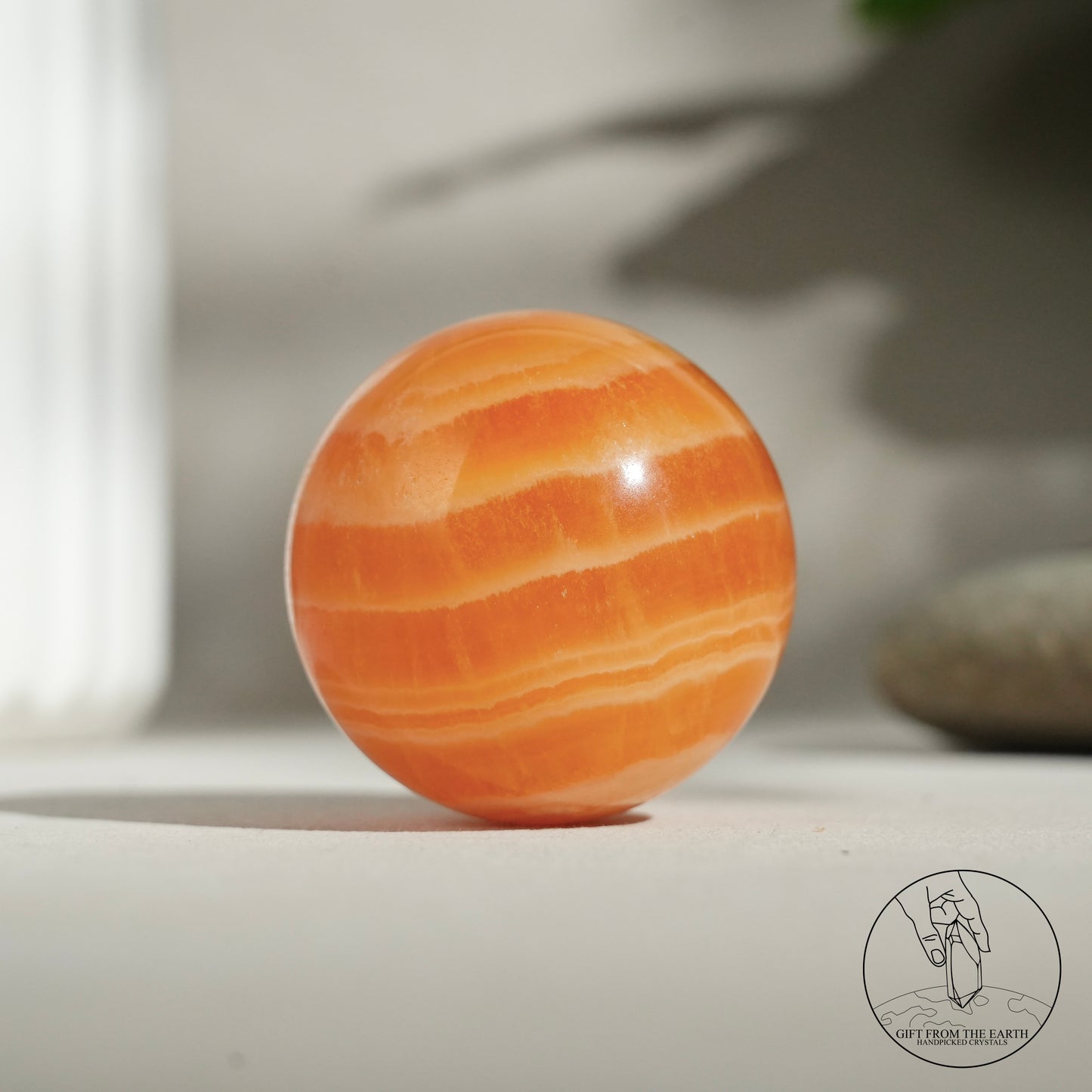 Orange calcite point