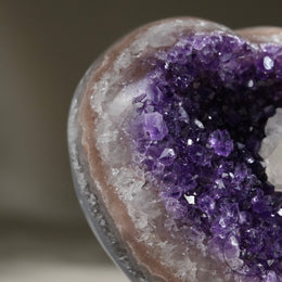 Heart Shape Amethyst Cluster Calcitewith
